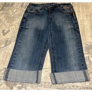 Cowgirl Tuff Copper Jeans Capri Tag Size 28 (measure 28 x 16) rolled hem